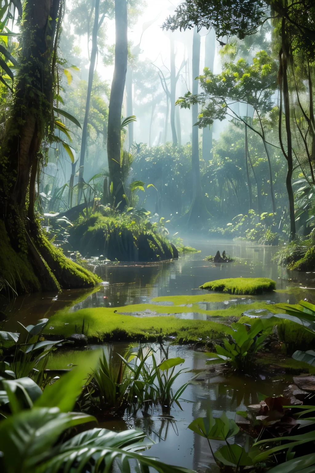 Satisfy the style of Jurassic or ancient forest swamps,Plant selection should be as close to the ancient biological and ancient plant types as possible