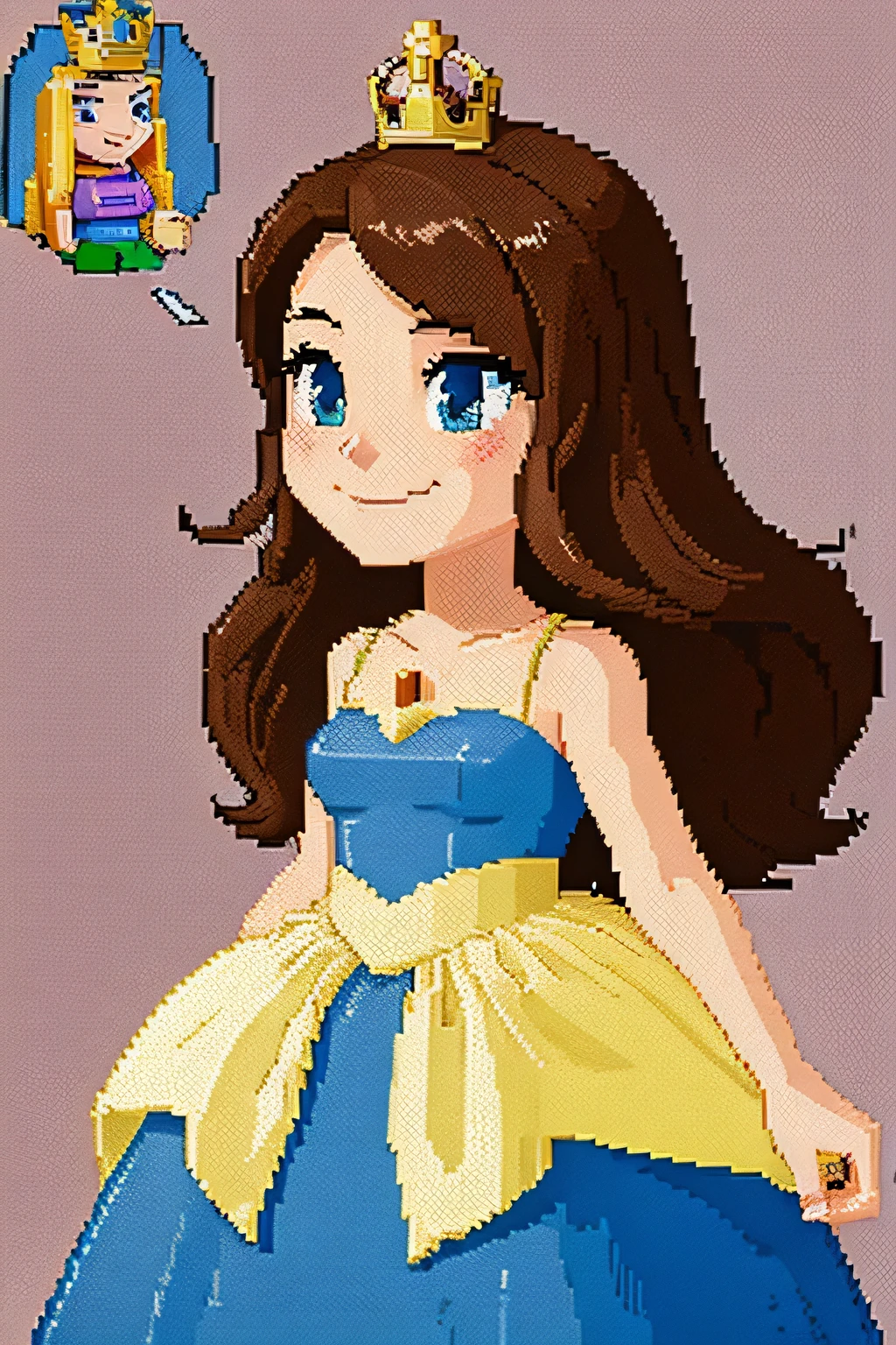 cartoon em pixelArt de uma princesa
