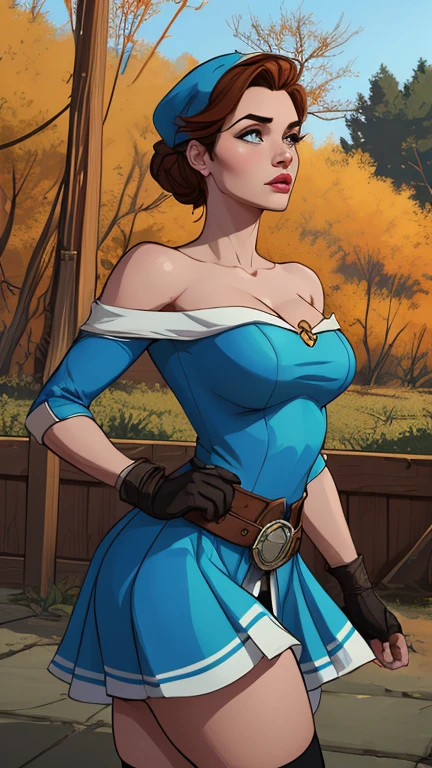 Style by Style-Empire, a Victorian Princess, slim skinny with large breasts wearing a corset dress, lace, scantily clad, skimpy, nsfw, backlit, cleavage, undercut hairstyle, digital painting, concept art, smooth, sharp focus, rule of thirds, dark fantasy, intricate details, tree lined street