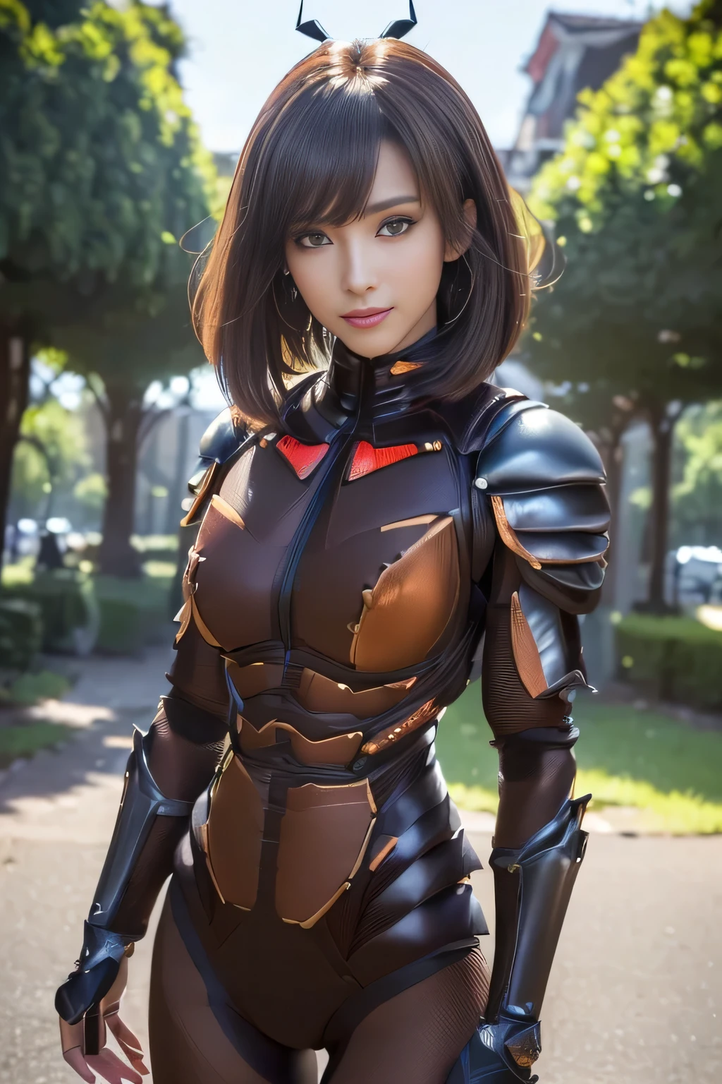 (high resolution,masterpiece,best quality,extremely detailed CG, anime, official art:1.4), realistic, photo, amazing fine details, all intricate, gloss and shiny,awesome many layers, 8k wall paper, 3d, sketch, kawaii, illustration,( solo:1.4), perfect female proportion,villainess, (fusion of dark brown cockroach and lady:1.4), (brown cockroach form lady:1.2), (brown cockroach lady:1.2), (fusion:1.2), (solo:1.4), (evil smile:1.2), muscular, abs, (cockroach brown exoskeleton bio insect suit:1.4), (cockroach brown exoskeleton bio insect armor:1.2), (brown transparency cockroach wing:1.4), (brown cockroach antennae:1.3),