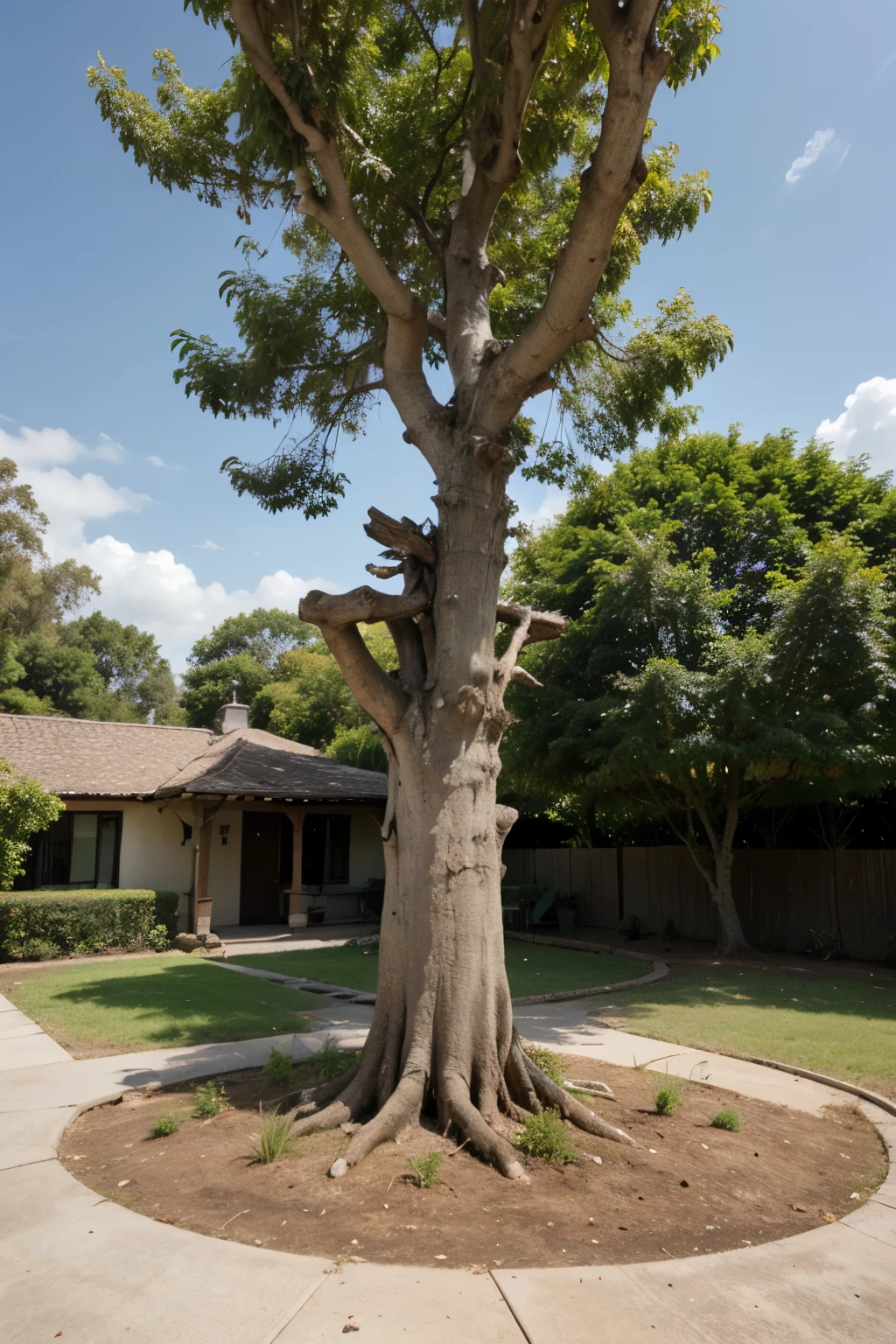 White tree, rosewood type, com varias aberturas no tronco