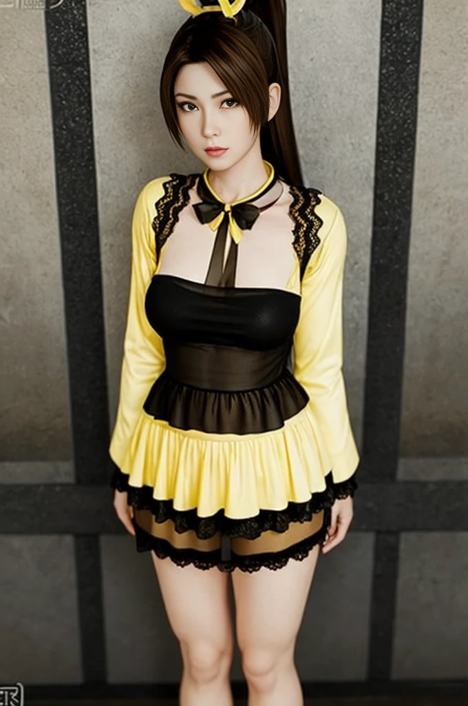 Mai Shiranui, (best quality,ultra-detailed),(realistic:1.37), beautiful and detailed face, ultra-realistic texture, delicate face, athletic body, vivid colors. High definition, 8k, angry expression
