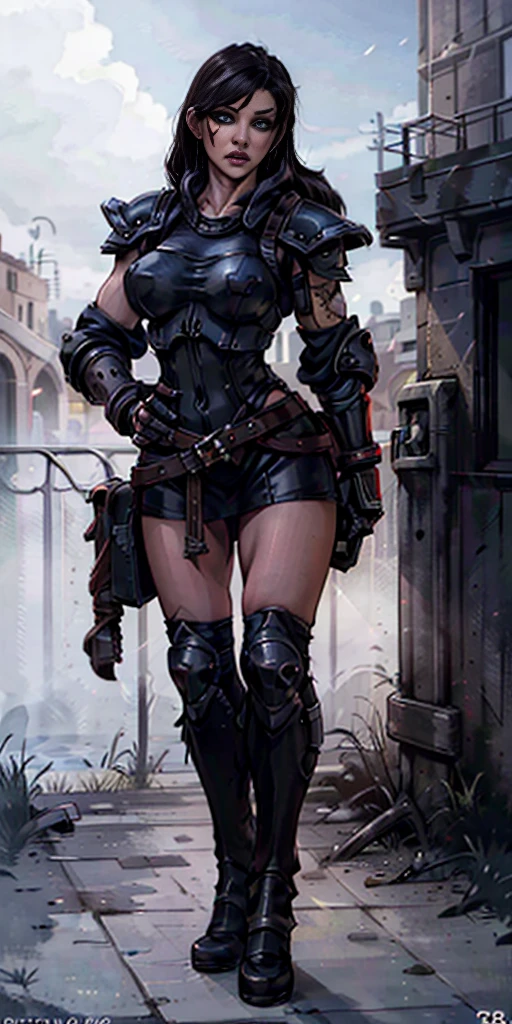 8k, best quality, masterpiece:1.2) (realistic, photo-realistic:1.37) (full body) 1female solo girl, standing, legs apart (wide stance) standing contrapposto, ultra-detailed, cute (Tifa Lockhart) Final Fantasy VII