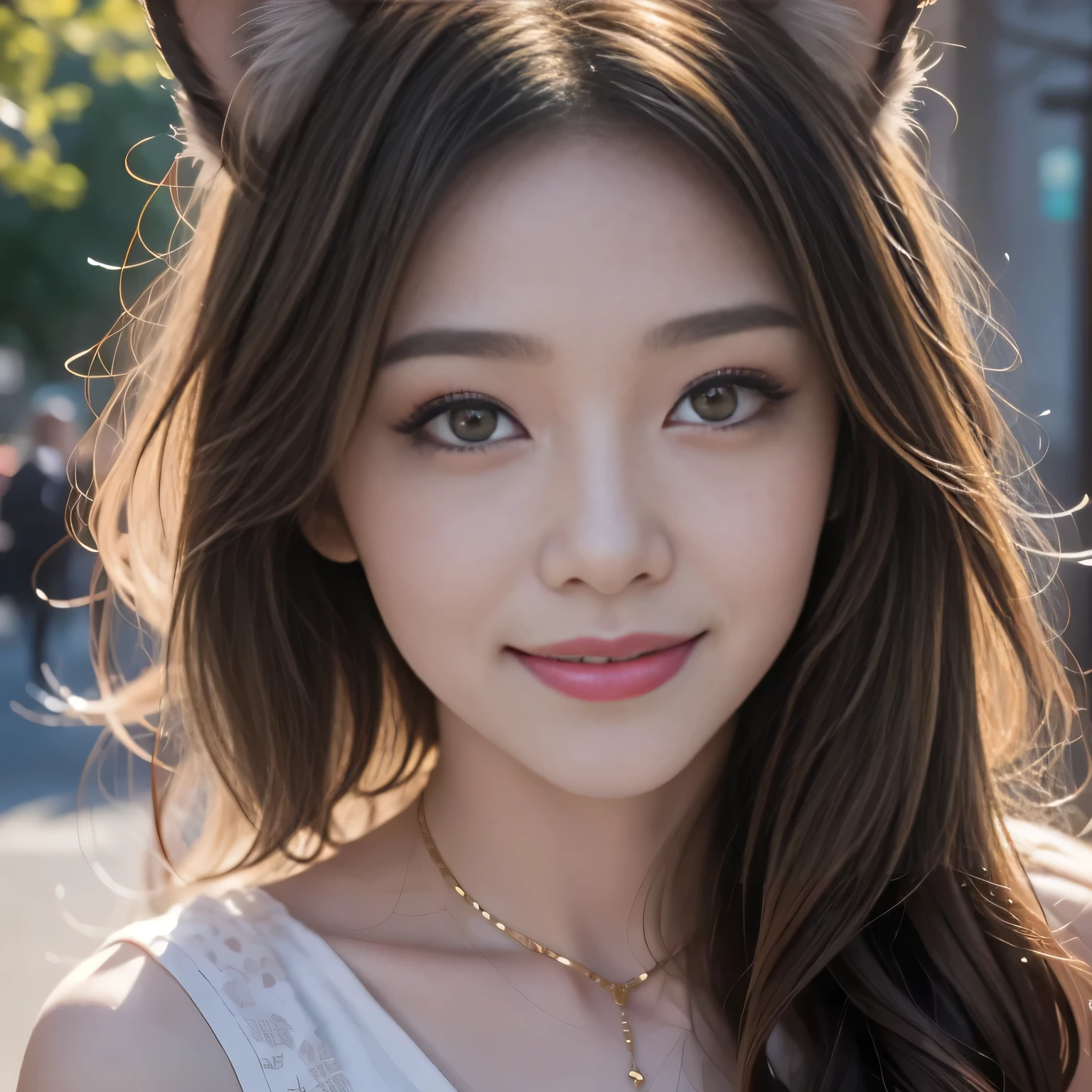 1 girl,Solitary, Official Art of Happy Smile, Unity 8K wallpaper, Super detailed, fair and aesthetic, fair, masterpiece, best quality, Fox Demon, Fox Mask, Short coat, Foxfire Curse, Fox is familiar, Transformation,Depth of Field,