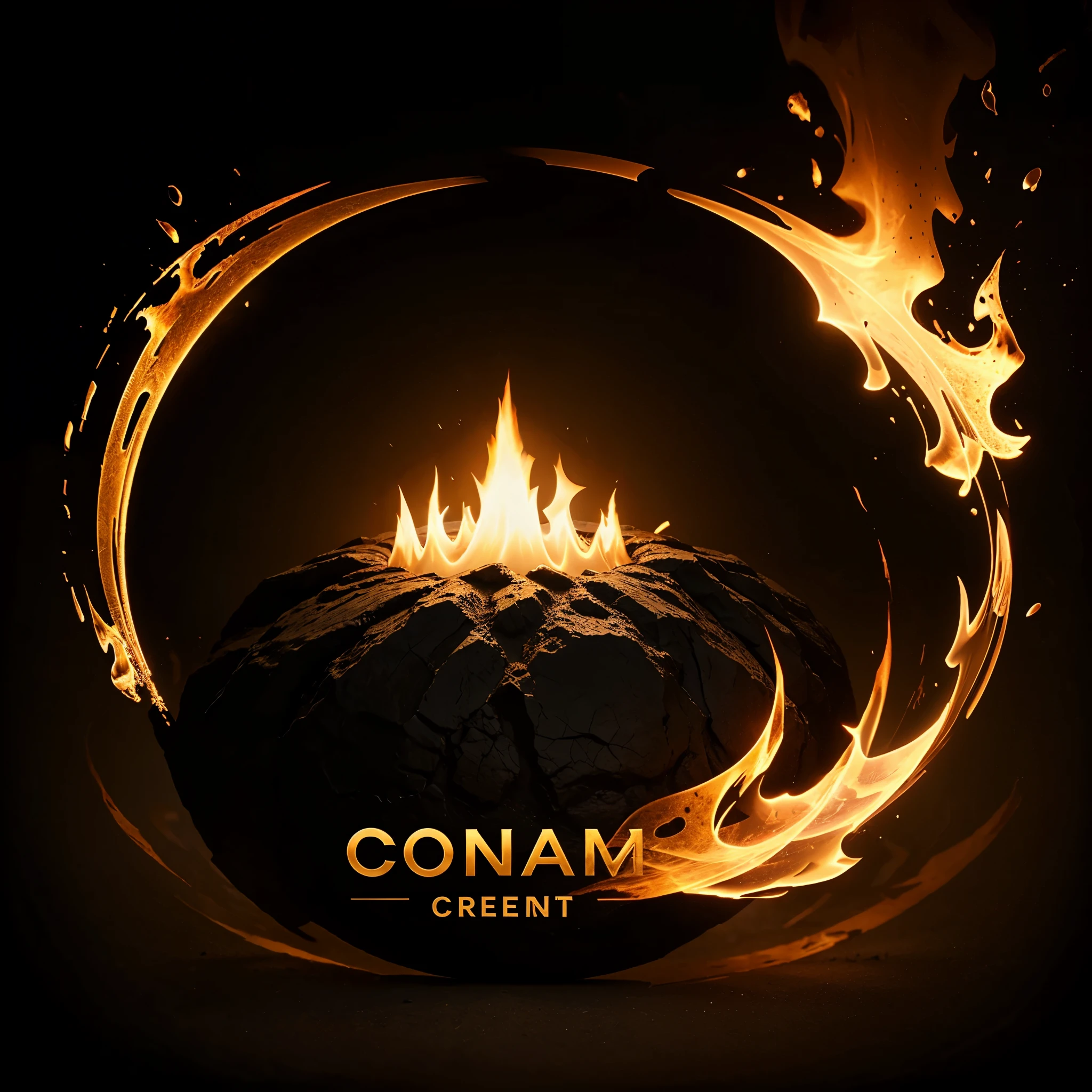 Creat a logo Mohsin background in fire