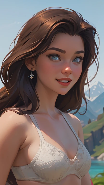 Xena princess warrior sensual portrait mode sesys style Cartoon style digital illustration together boyfriends Cartoon style character portrait mode Character cartoon style facial expression happy beautiful smile and six medium small portrait mode waist up a close up of a woman Cartoon style digital illustration GTAr style in a bikini with a mountain in the background, personagem de fantasia hiperdetalhado, deviantart artstation cgscosiety, Arte de fantasia realista, epic fantasy art style, Aloy, epic fantasy digital art style, Alena Aenami e Artgerm, inspirado em Ryan Barger, trend at ArtStation, Winner of the contest Artstationstyle Cartoon style digital illustration GTA style