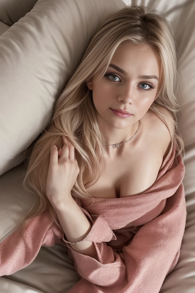 Meisterwerk, best quality, 18 year old Russian girl, jung, Hands in Esposas (FrauEhefrauBlonde , wellig, Mittellanges Haar ohne Styling. Short dress with long sleeves., Armband am linken Handgelenk, Halskette um den Hals, pretty face, thin body, wohlgeformte Beine, tears en los ojos, Verteilen Sie Mascara um Ihre Augen. ,Stunned, frightened look , The body turns red , tears, Hysterismus, Furcht, Bitten um Gnade, wolliges Fell,sunny weather,in bed,smiling,((dessous)),barefoot