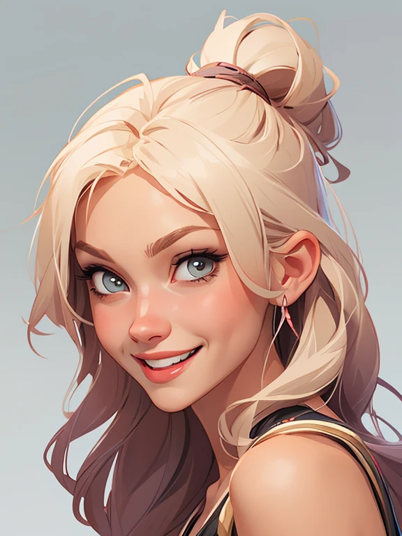 Xena princess warrior portrait mode sensual sesys style Cartoon style digital illustration together boyfriends Cartoon style character portrait mode Character cartoon style facial expression happy beautiful smile and six medium small portrait mode waist up 