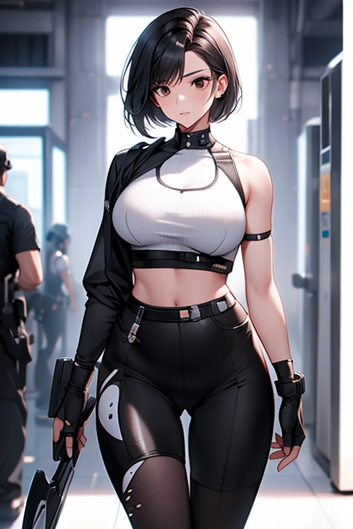 big ass, Big hips, big pelvis, big bust, (big bust), 큰 pelvis, hip, pelvis, 큰 hip, (큰 hip), (큰 pelvis), orca, orca prisoner, prisoner, 1 woman, Short-haired girl