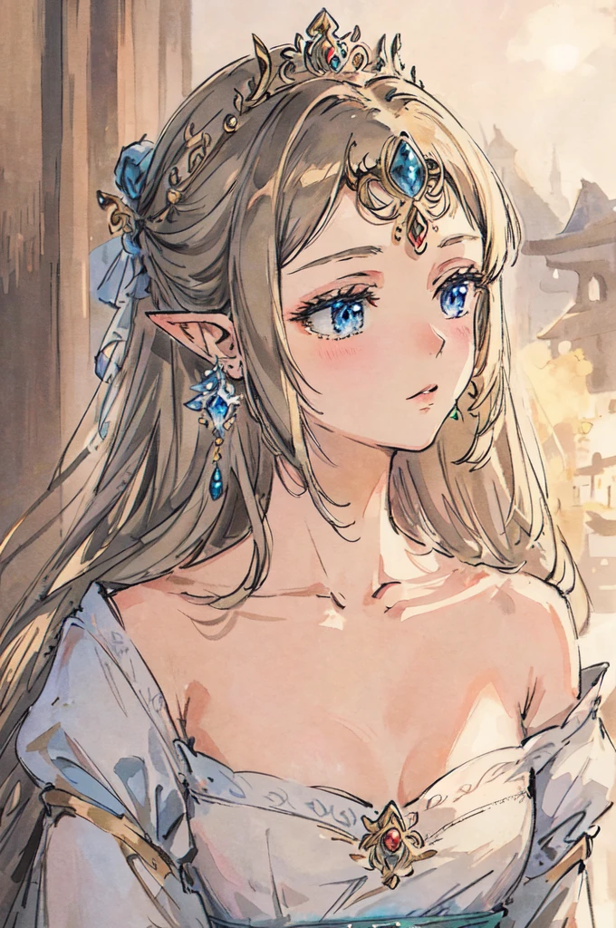 masterpiece, best quality, an extremely delicate and beautiful girl,an extremely delicate and beautiful, world masterpiece theater, ultra-detailed, highly detailed, best quality, Princess Zelda, regal, gentle.
