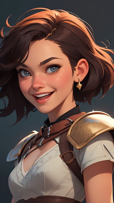 Xena princess warrior portrait mode sensual sesys style Cartoon style digital illustration together boyfriends Cartoon style character portrait mode Character cartoon style facial expression happy beautiful smile and six medium small portrait mode waist up