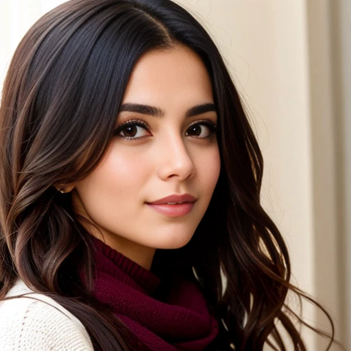a young lebanese woman focus on face