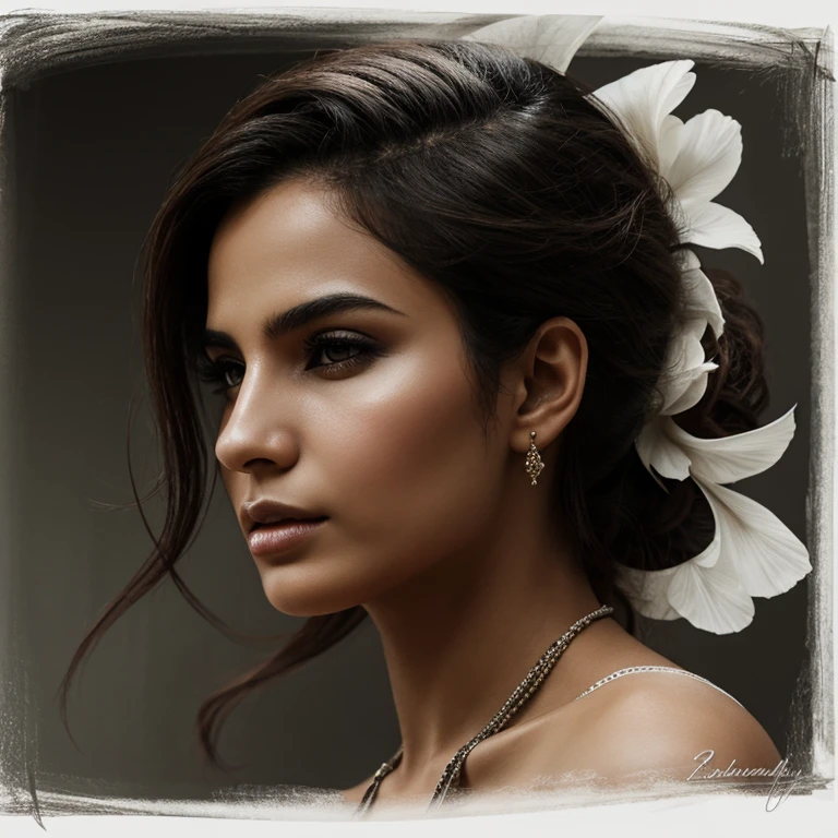 A Brazilian woman 18s elegant, dramatic, highly detailed, photorealistic, pictorial, art station, conceptual art, soft and sharp focus,