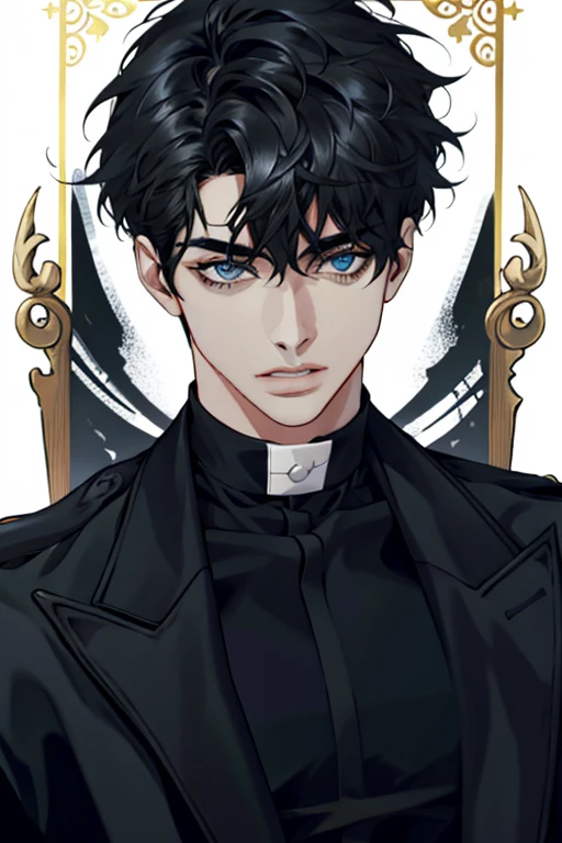(ludicrous, High resolution, Super detailed), 1 persona, adulto, guapo, Chico alto y musculoso, hombros anchos, Ojos finos y detallados y cara detallada, Cabello largo y negro, Onyx eyes, Chaleco ajustado blanco, vaqueros, Cocktails, tabaquismo, barra, mortecino