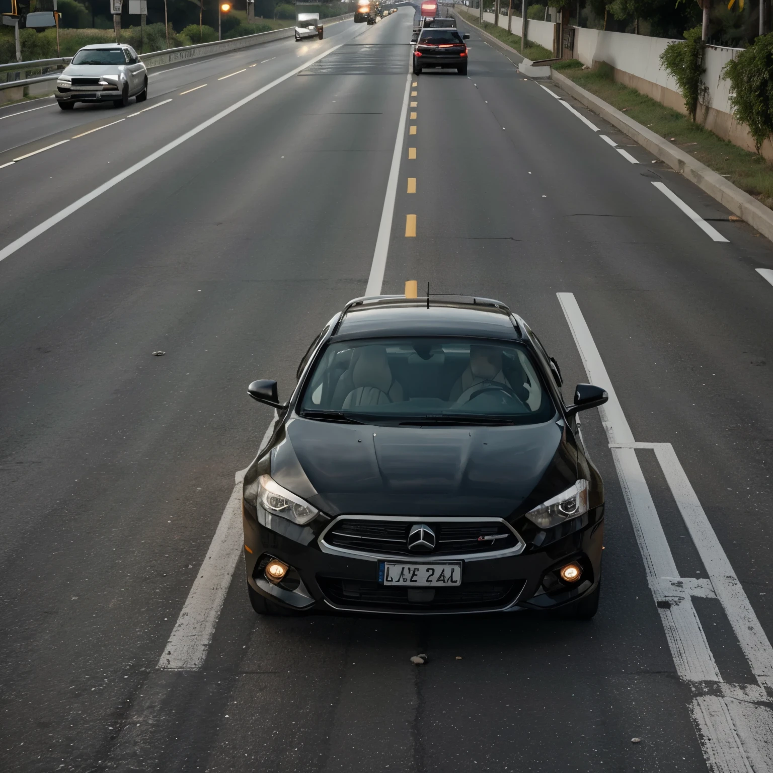 An image that represents the danger of speeding in traffic, de uma maneira que soe como um alerta pra quem veja