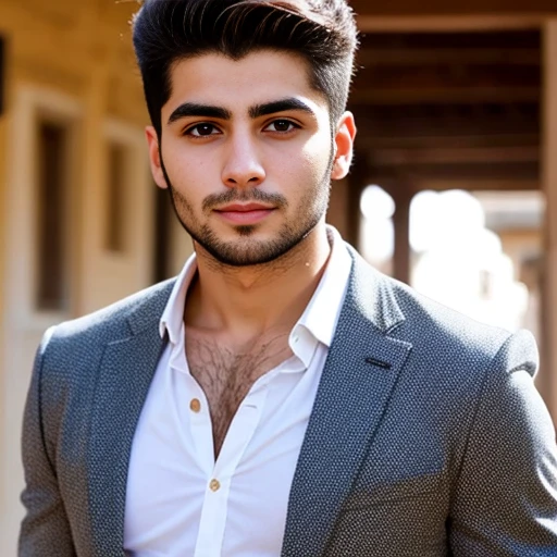 a young lebanese man focus on face