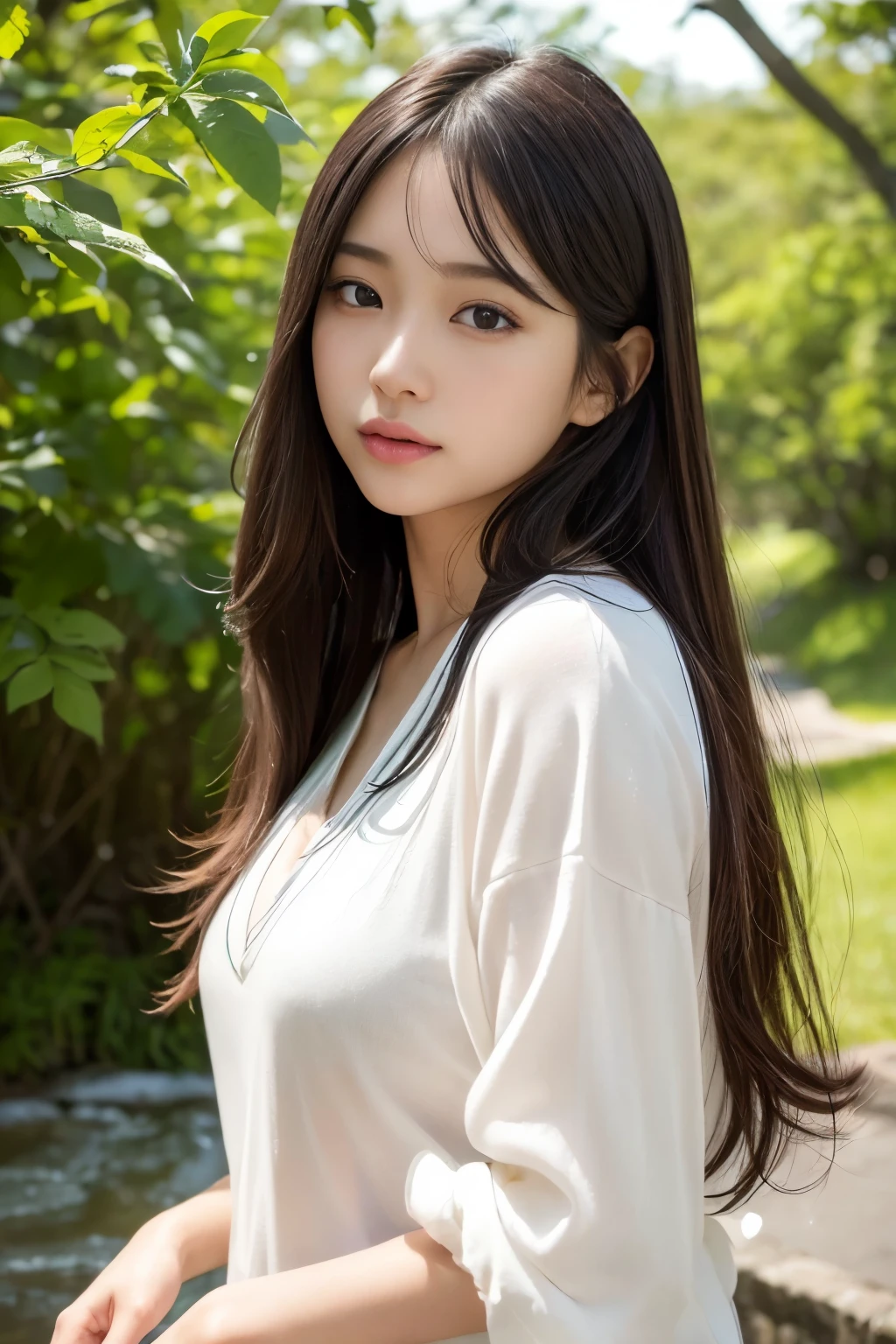 (highest quality, Very detailed, Realistic:1.37), Professional, Fine and beautiful eyes, Beautiful lip detail, Detailed facial features, Natural skin color, Perfect skin texture, Delicate expression, High-resolution images, Realistic face, Realistic skin, Real Face, Natural smile, Very detailedな髪, (Yuki), 20-year-old, (Calm Japanese female college student), Rose、Her slim figure and flowing hair、In harmony with the natural beauty of the surrounding area。. The high-resolution image captures Very detailed realism, highlighting Yuki's captivating eyes, Delicate lips, and smooth skin tone. A stunning visual expression of tranquility and Japanese aesthetics.。.