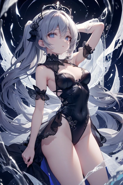 (Obra maestra:1.2), Mejor calidad, (illustration:1.2), (ultra detallado), hiper detalles, (delicado detallado), (detalles intrincados), (cinematic light, Mejor calidad Backlights), Delete line, solista, Cuerpo perfecto, (1 chica), EbonyCreations - A contrasting juxtaposition of a dreamlike realm filled with ethereal ((light)) and gorgeous imagery representing the inner soul, with the darker shadows and ominous figures of nightmares intertwined ((voluminous luminescence rings of light)) ((volumetric moons)), (constituir), alto contraste, (mejor iluminacion, un extremadamente creado y hermoso), (cinematic light), vistoso,