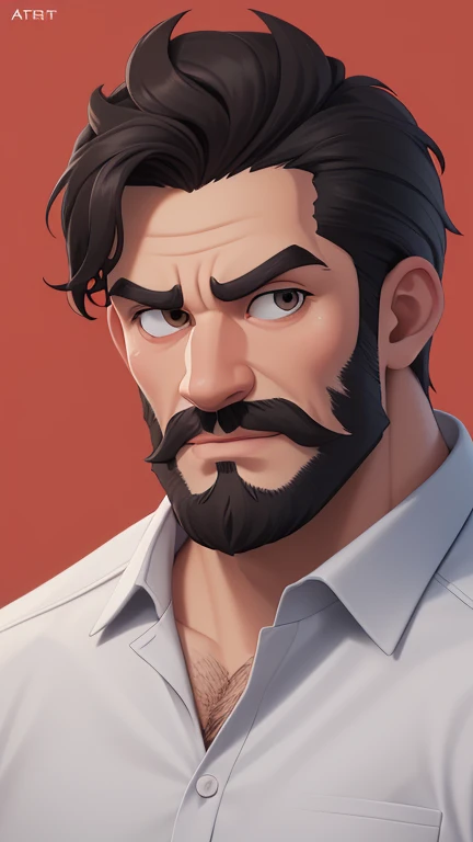 there is a man with a beard and a shirt without a beard, grosso, O cara, arte digital. @GTA style cartoon style digital illustration, solo portrait 🎨🖌️, Corpo do pai, fotorrealista de arte, commission, commission for high res, arte masculina, estilo de arte realista, detailed Admirador de arte, admirador de arte requintada altamente detalhada, Admirador de arte, musculoso, de arteGTA style cartoon style digital illustration