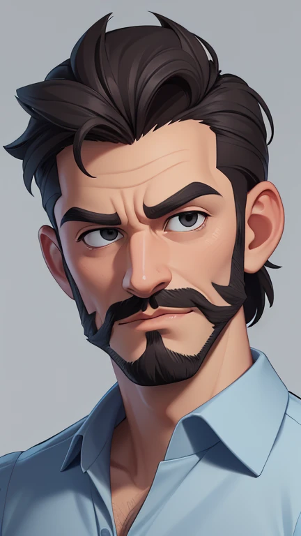 there is a man with a beard and a shirt without a beard, grosso, O cara, arte digital. @GTA style cartoon style digital illustration, solo portrait 🎨🖌️, Corpo do pai, fotorrealista de arte, commission, commission for high res, arte masculina, estilo de arte realista, detailed Admirador de arte, admirador de arte requintada altamente detalhada, Admirador de arte, musculoso, de arteGTA style cartoon style digital illustration