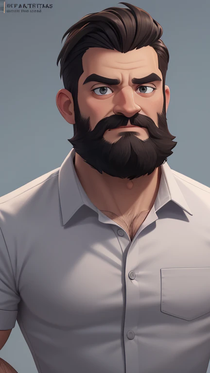 there is a man with a beard and a shirt without a beard, grosso, O cara, arte digital. @GTA style cartoon style digital illustration, solo portrait 🎨🖌️, Corpo do pai, fotorrealista de arte, commission, commission for high res, arte masculina, estilo de arte realista, detailed Admirador de arte, admirador de arte requintada altamente detalhada, Admirador de arte, musculoso, de arteGTA style cartoon style digital illustration