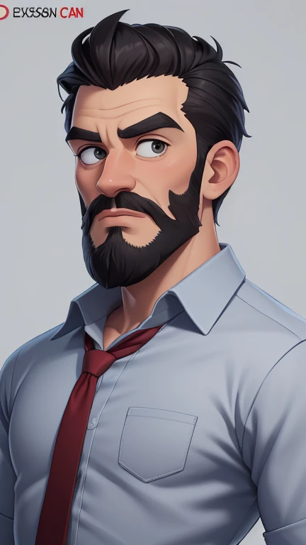 there is a man with a beard and a shirt without a beard, grosso, O cara, arte digital. @GTA style cartoon style digital illustration, solo portrait 🎨🖌️, Corpo do pai, fotorrealista de arte, commission, commission for high res, arte masculina, estilo de arte realista, detailed Admirador de arte, admirador de arte requintada altamente detalhada, Admirador de arte, musculoso, de arteGTA style cartoon style digital illustration