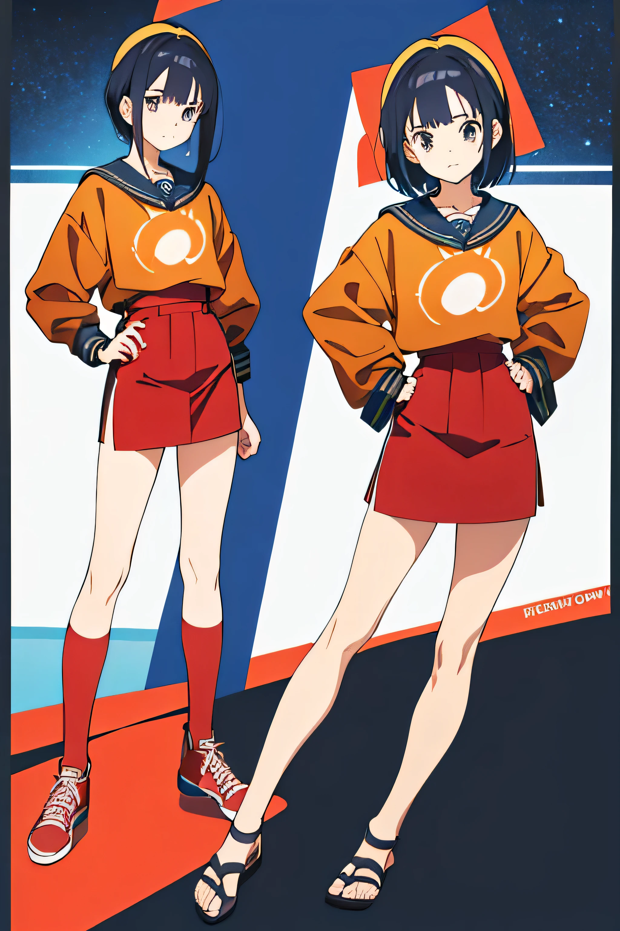  anime girl from a shonen anime,retro  clothes