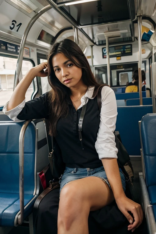 Pessoas dentro de um onibus