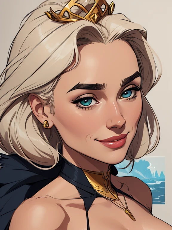 Personagem mulher estilo atompunk Fiona rainha Anna de Arendelle com marcas de guerras Imagem de desenho animado de uma mulher .Ilustra??o estilo desenho animado, estilo de arte dos desenhos animados, estilo de arte dos desenhos animados, digital illustration style, estilo atompunk design de personagens altamente detalhado, arte digital detalhada coragem, Forest fan art, Design de personagens de retrato, beautiful digital illustration, retrato de alta qualidade, Arte em quadrinhos, mulher jovem cabelo com transas lindas . Queen Anna of ArendelleBeautiful lined eyes Medium large bust and wonderful sexy clothes. image expression of sexual desire from waist to head illustration Queen Anne of Arendelle atompunk style Fallout 4 style pose playboy magazine sensual witch Character cartoon style facial expression happy beautiful smile and six medium small portrait mode waist up with lots of gold around her other stones precious portrait mode waist up queen of the south Jennifer Connelly GTA scenery dominatrix gold coins chest with jewelry with her boyfriend, um homem com barba preta, armado com um estilo militar, 