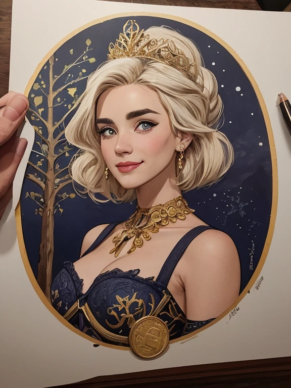 Personagem mulher estilo atompunk Fiona rainha Anna de Arendelle com marcas de guerras Imagem de desenho animado de uma mulher .Ilustra??o estilo desenho animado, estilo de arte dos desenhos animados, estilo de arte dos desenhos animados, digital illustration style, estilo atompunk design de personagens altamente detalhado, arte digital detalhada coragem, Forest fan art, Design de personagens de retrato, beautiful digital illustration, retrato de alta qualidade, Arte em quadrinhos, mulher jovem cabelo com transas lindas . Queen Anna of ArendelleBeautiful lined eyes Medium large bust and wonderful sexy clothes. image expression of sexual desire from waist to head illustration Queen Anne of Arendelle atompunk style Fallout 4 style pose playboy magazine sensual witch Character cartoon style facial expression happy beautiful smile and six medium small portrait mode waist up with lots of gold around her other stones precious portrait mode waist up queen of the south Jennifer Connelly GTA scenery dominatrix gold coins chest with jewelry with her boyfriend, um homem com barba preta, armado com um estilo militar, 