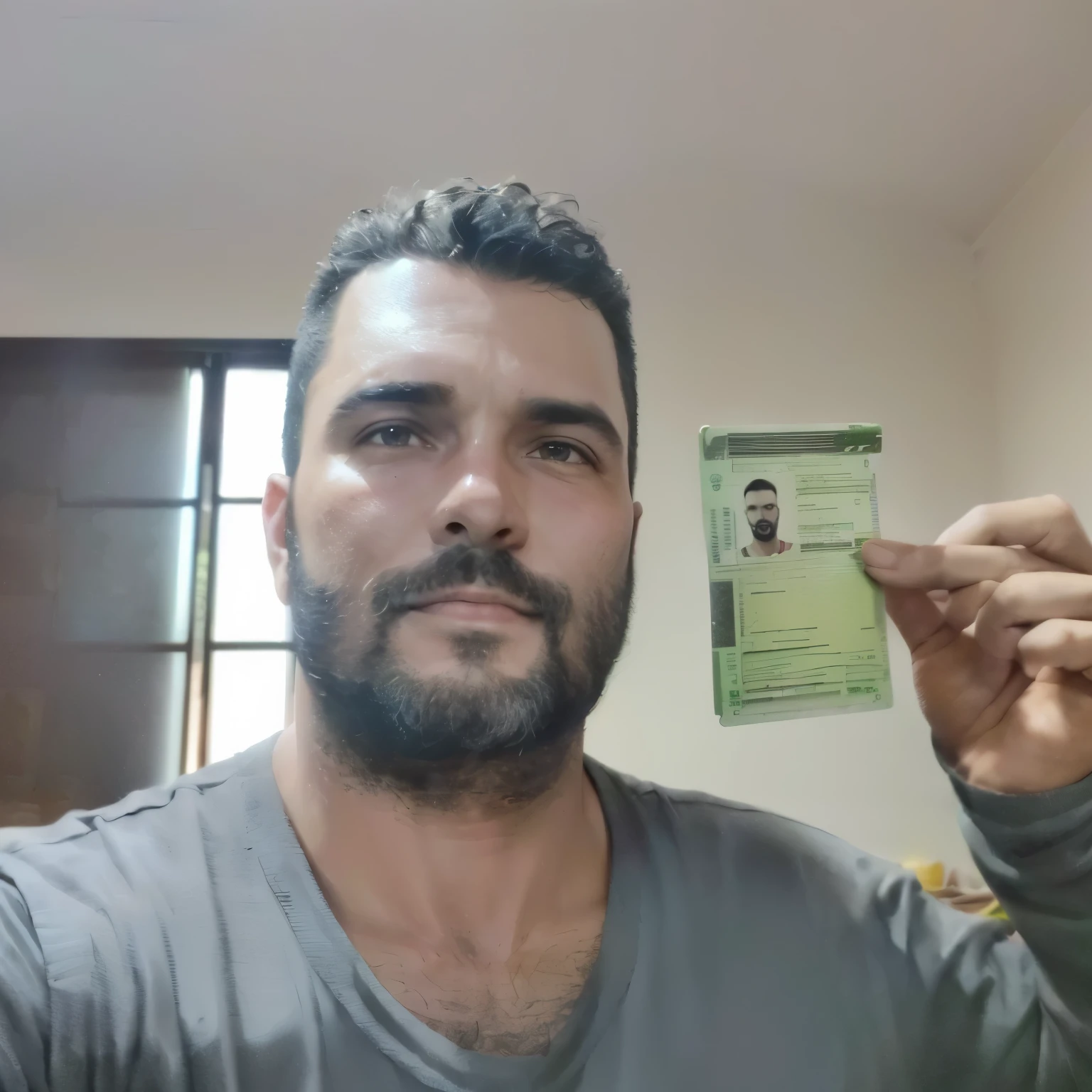 Homem 36 anos, produtor rural segurando documento