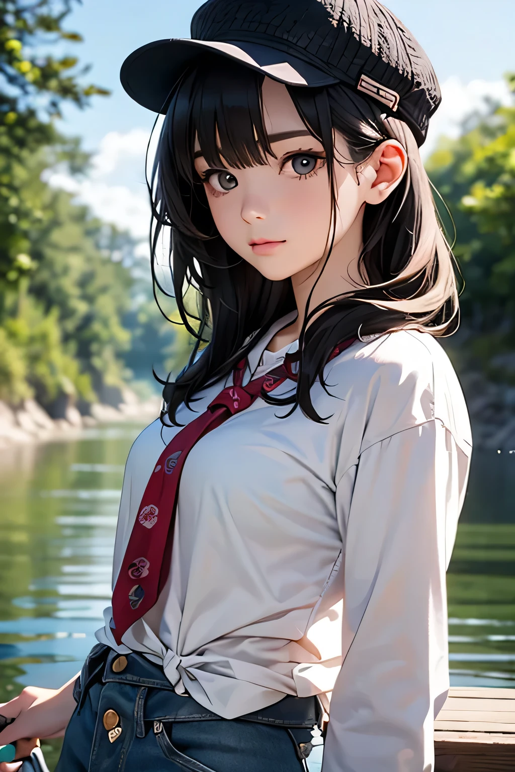highest quality、High resolution、Detailed Background、(Beautiful face in every detail:1.4)、Anatomically correct、(Draw the usual number of fingers:1.2)、(Detailed facial expressions)、(Detailed eyes:1.2)、(Detailed eyes:1.2)、Beautiful, smooth skin、age beauty、(Three Women)、(Highly detailed face:1.4)、Cute color hair color、Braided Ponytail、Braided Bob、Cute hairstyle、well-groomed eyebrowinimally revealing clothing:1.2)、In a joking manner、A happy look、Excited、

This is a fishing experience held in rivers etc.、Participants can use a fishing rod to catch fish and enjoy fishing while relaxing in nature.、
Basic fishing equipment is required for fishing experience.、fishing rod、reel、fishing line、Needle、Prepare lures and bait、Fishing is a sport that requires skill。casting（The act of casting a thread）How to wind the reel and use bait, etc.、

Pair it with shorts that allow you to move around comfortably and a cool tunic.、
It is a good idea to choose shorts made of a material that will not be a problem if they get wet.、
We recommend tunics with cute patterns such as floral or polka dot patterns.、
Pair a light-hearted dress with comfortable sandals.、
Choosing a dress with a summery design such as a floral or striped pattern will make you look even cuter.、
Pair a relaxed, oversized shirt with denim shorts、Tie the shirt around your waist for a sophisticated look.、
Pair a straw hat or cap with cool wide pants.、
Wide pants are comfortable to wear if you choose soft and light materials.、
When fishing in the river, you will need insect repellent, so wear a long-sleeved shirt or a light jacket.