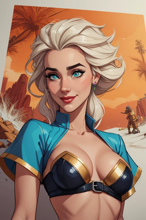 Personagem mulher estilo atompunk Fiona rainha Anna de Arendelle com marcas de guerras Imagem de desenho animado de uma mulher .Ilustra??o estilo desenho animado, estilo de arte dos desenhos animados, estilo de arte dos desenhos animados, digital illustration style, estilo atompunk design de personagens altamente detalhado, arte digital detalhada coragem, Forest fan art, Design de personagens de retrato, beautiful digital illustration, retrato de alta qualidade, Arte em quadrinhos, mulher jovem cabelo com transas lindas . Queen Anna of ArendelleBeautiful lined eyes Medium large bust and wonderful sexy clothes. image expression of sexual desire from waist to head illustration Queen Anne of Arendelle atompunk style Fallout 4 style pose playboy magazine sensual witch Character cartoon style facial expression happy beautiful smile and six medium small portrait mode waist up with lots of gold around her other stones precious portrait mode waist up queen of the south Jennifer Connelly GTA scenery dominatrix gold coins chest with jewelry with her boyfriend, um homem com barba preta, armado com um estilo militar,