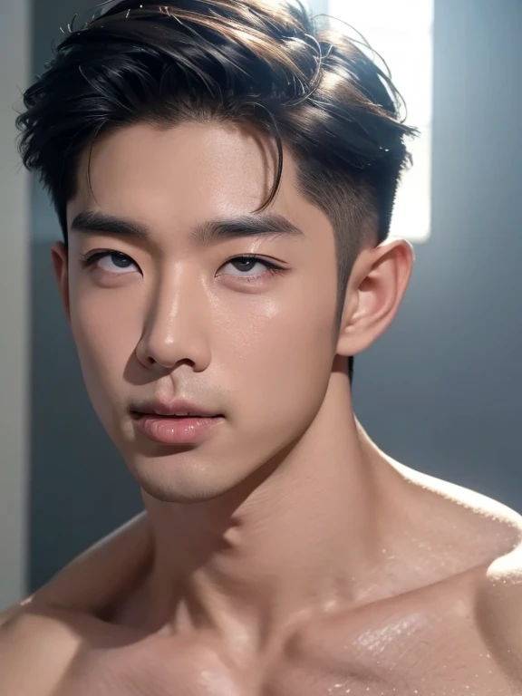 masterpiece, ultra quality, high resolution, 8k, intricate: 1.2), (detailed face:1.2), handsome, Young Korean man ,white skin, double eyelids , detailed skin, 1boy, ((realistic)), abs, good lighting quality, muscle veins, ((pale skin)),(8K, RAW photo, Highest quality),Realistic,frontage,Intricate details,opened mouth,Extremely detailed eyes and eyelasheuscular male,Manly,Exposing the pectoral muscleposing abs,white thong panties,,Soft lighting,Cinematic lighting,Portrait,Close-up,Lovingly,((good light quality)), 1boy, ahg, rolling eyes, mouth open and tongue out ,cowboy shot,, , saliva, solo, sweat, (drooling),((salivating))