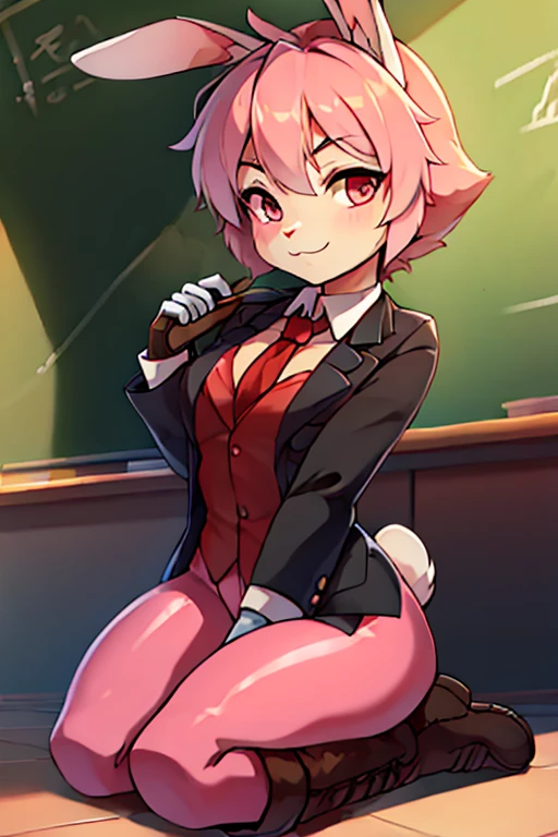 boy, hamster, furry, bodyfur, blazer, bottomless, purple tights, gloves, boots, kneeling, school
