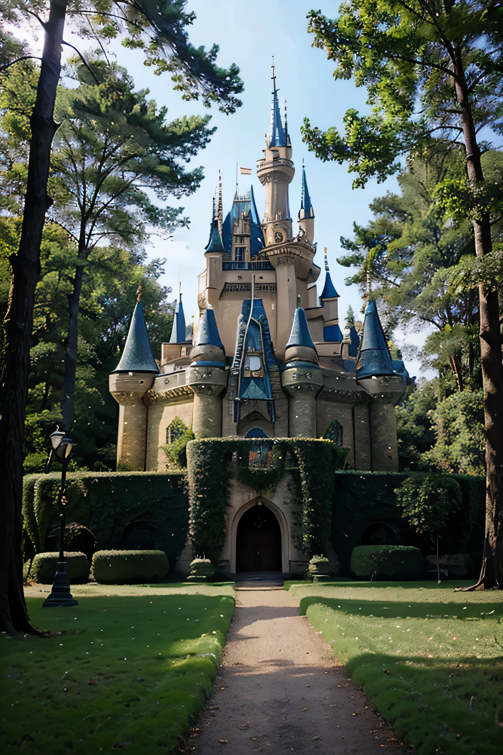 fairy tale castle in forest