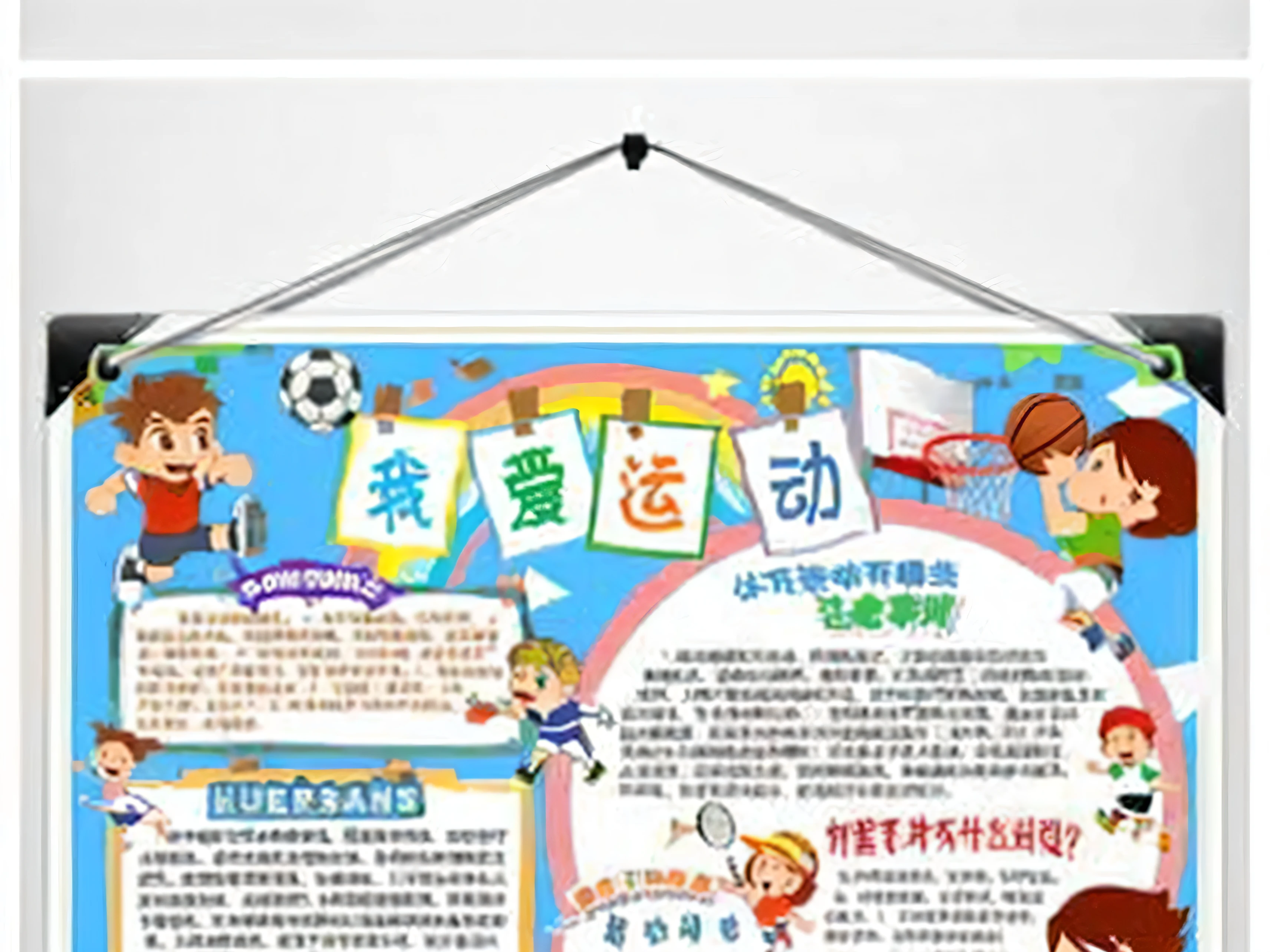 Hand-copied newspapers，Sports and Fitness Festival，Bright theme and minimalist style