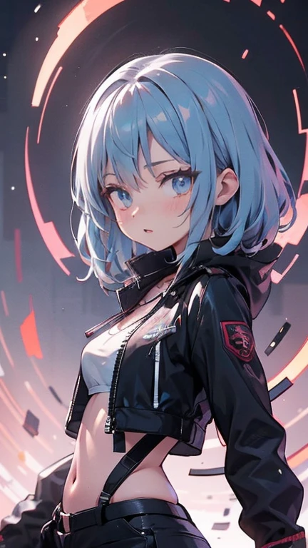 olhos brilhantes, cabelo brilhante colorido, wearing science fiction jacket, estilo anime, alto detalhe, Futurism, luz brilhante, Ultra HD, retina, obra de arte, preciso, Anatomicamente Correto, pele texturizada, super detalhe, alto detalhes, alta qualidade, premiado, melhor qualidade, high resolution