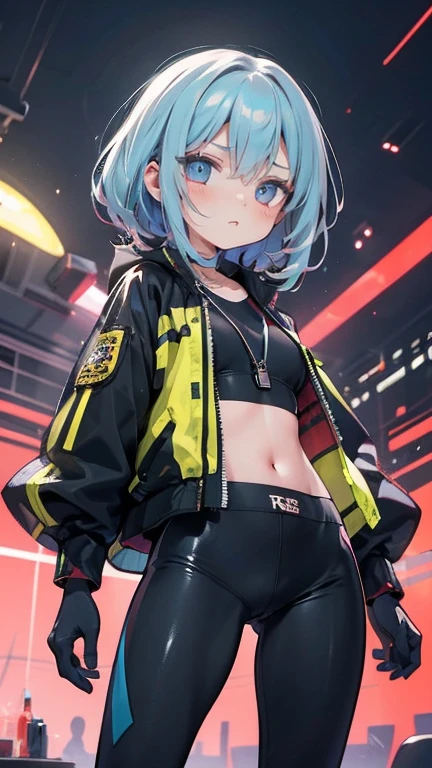 olhos brilhantes, cabelo brilhante colorido, wearing science fiction jacket, estilo anime, alto detalhe, Futurism, luz brilhante, Ultra HD, retina, obra de arte, preciso, Anatomicamente Correto, pele texturizada, super detalhe, alto detalhes, alta qualidade, premiado, melhor qualidade, high resolution