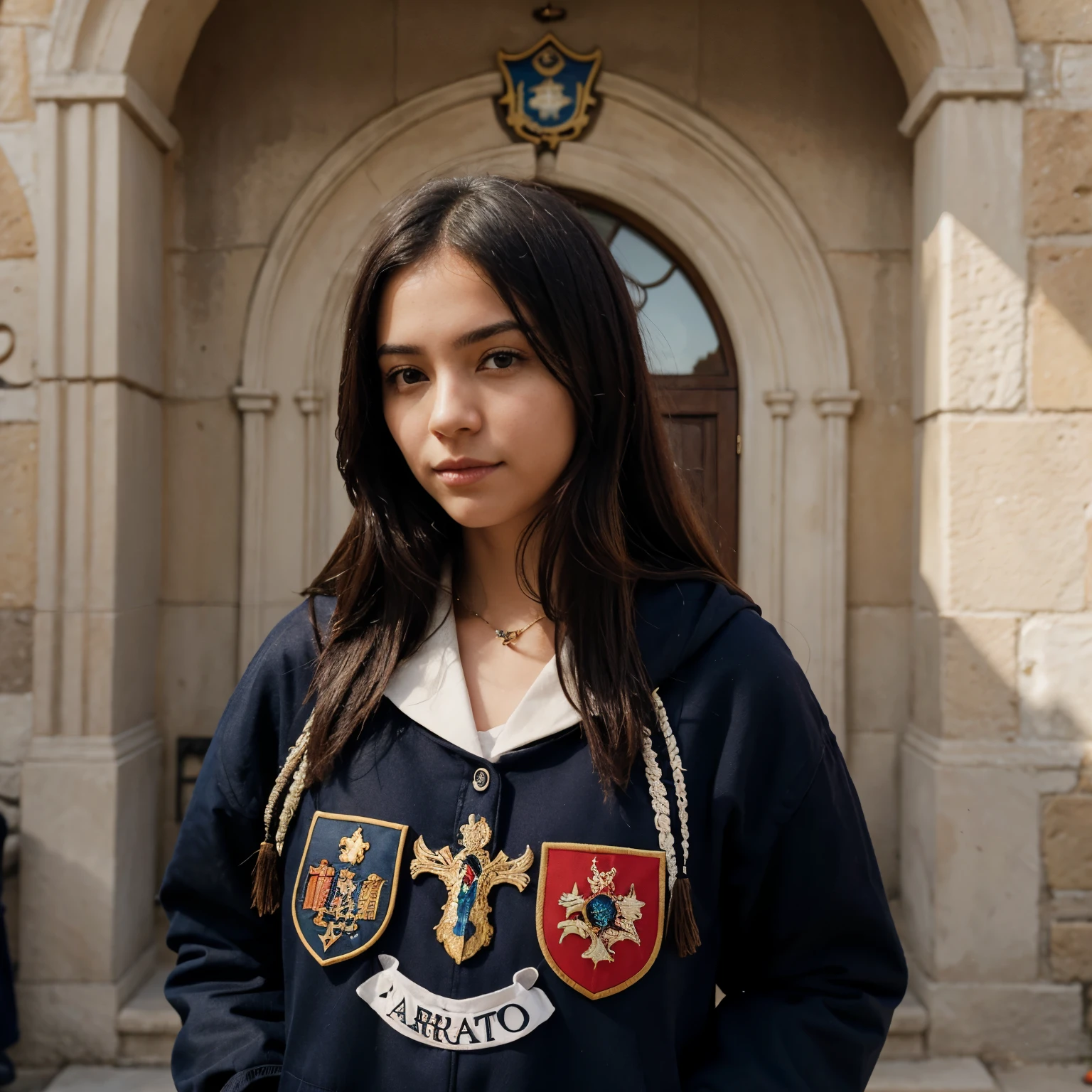 Create a 2D image in symbol or coat of arms format based on the name Maricota