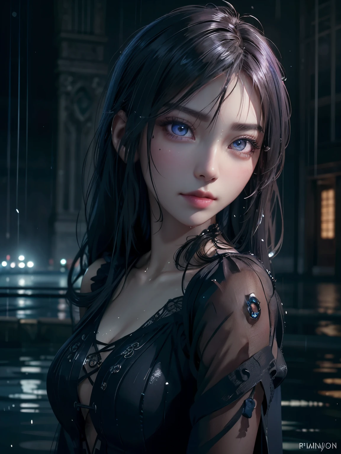 girl, beautiful, dance, rain, water drop, ink drop, many color ink drop, fantasy, water, high detailed real eye, high quality pupil, double eyelid, high detailed real skin, high quality skin, photo quality, open clothes, professional lighting, real shadow, masterpiece,