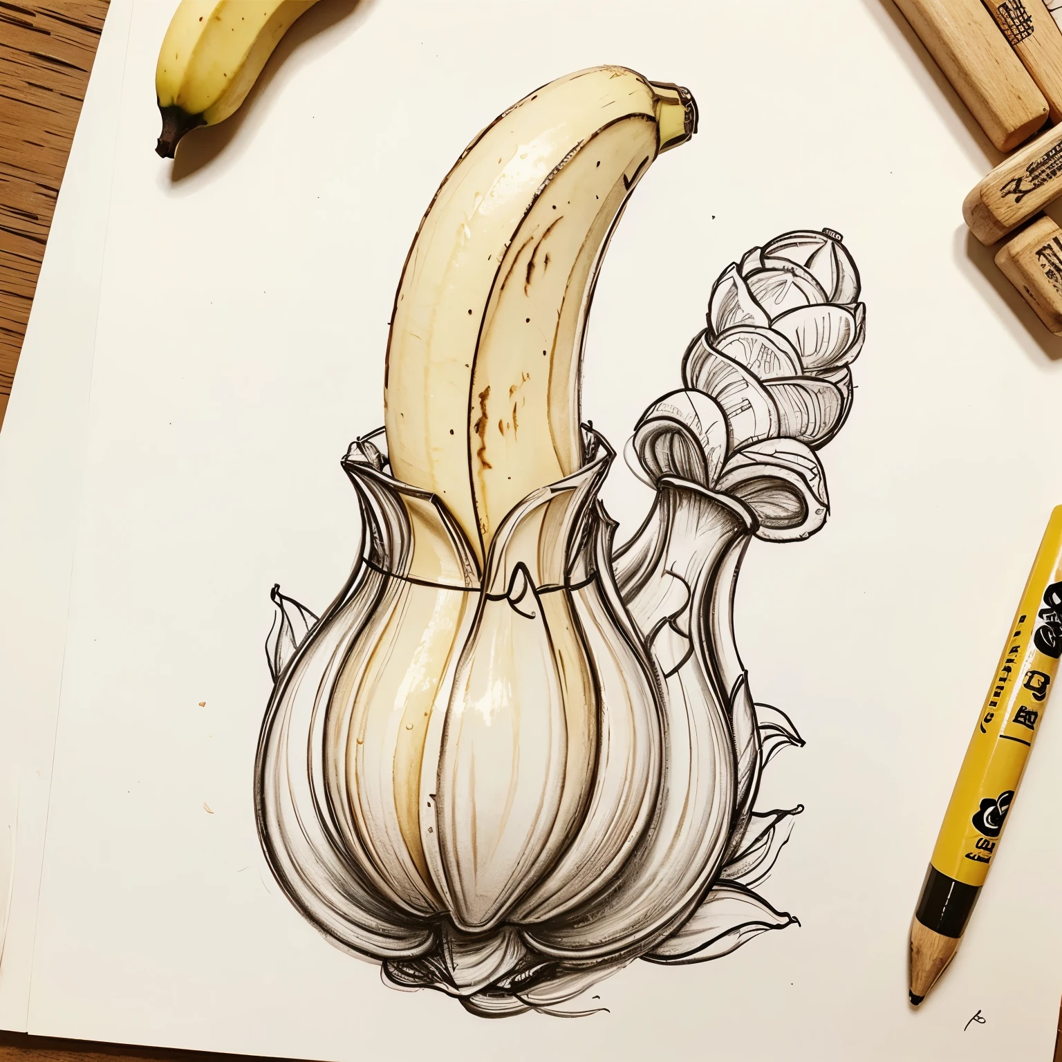Cute Banana blossom drawing
