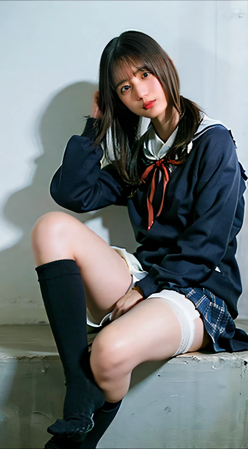 (8k、RAW photo、highest quality、masterpiece:1.2)、(realistic、Photoreal)、1 girl,from below:1.3、((school uniform,micro skirt,under boob, thigh-high socks
thighhighs、See-through、Leg visible、small breasts、slender、twin tail))、lots of eyelashes、Glitter on your eyelids、skeletally correct、、Beautifully aligned fingertips、smile、 sitting,open legs,show me panty、above the sky