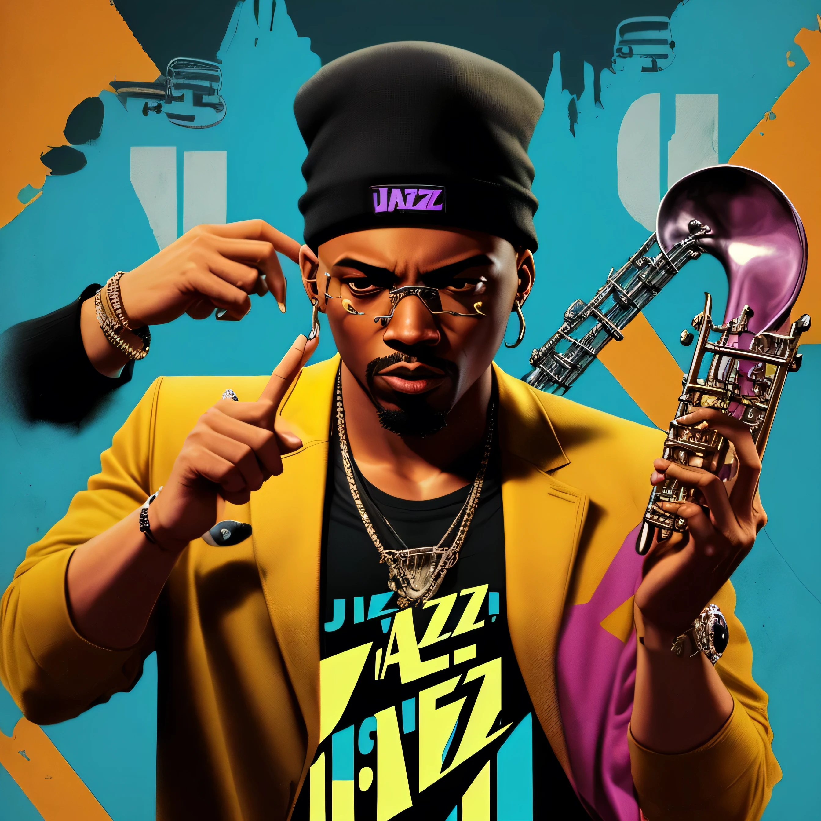 Portada musical de jazz con rap