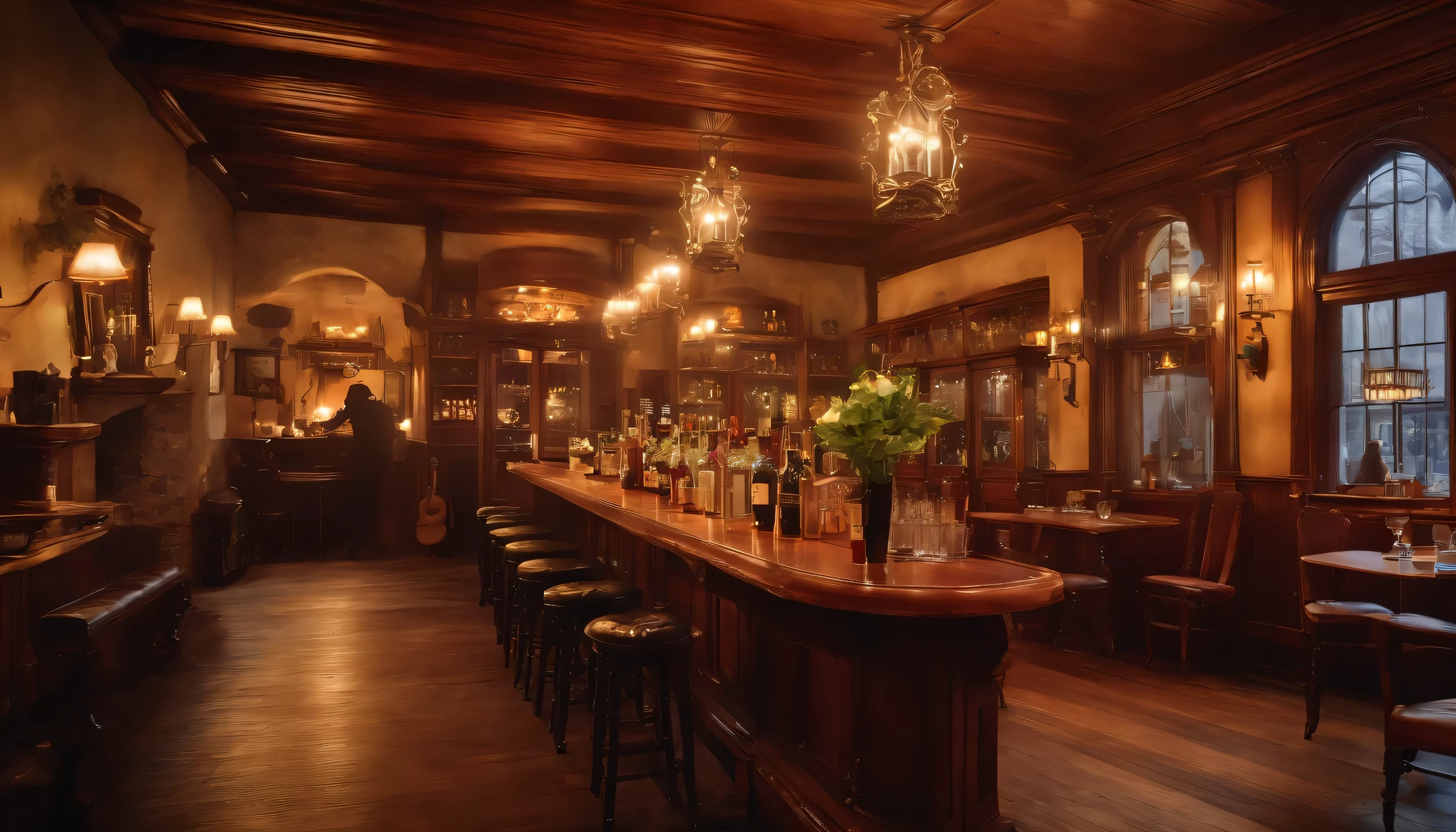 In side an 1800 Irish bar, watercolor-like effect with everything melting, similar to Salvador Dali's melting clocks. People from the 1800s having a fun time.
(best quality,4k,8k,highres,masterpiece:1.2),ultra-detailed,(realistic,photorealistic,photo-realistic:1.37), vibrant colors, vivid lighting, artistic watercolor style, antique furniture, Irish whiskey, wooden bar counter, old-fashioned attire, lively atmosphere, jovial expressions, clinking glasses, traditional Irish music, cozy lighting, historical setting