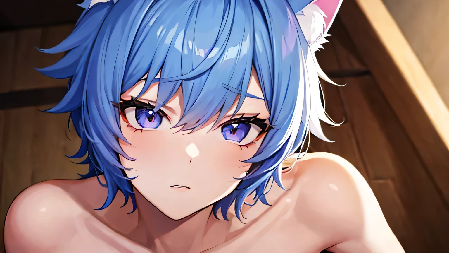 Cat ear boy 15歳Boy Only one person depicted Boy male Cat ear boy high resolution 4K High quality and detailed facial expressions High quality and detailed eyes High quality and detailed hair