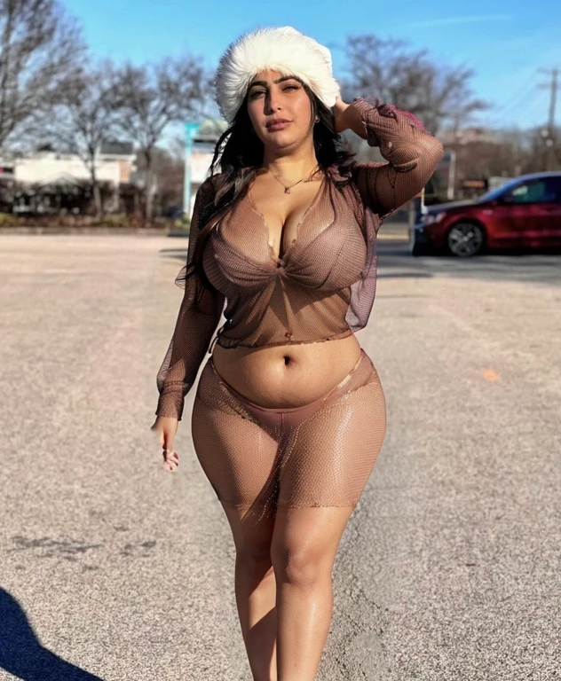 See through shirt, curvy,  wide hip, curvy thighs, skin color match, cleavage, flat stomach