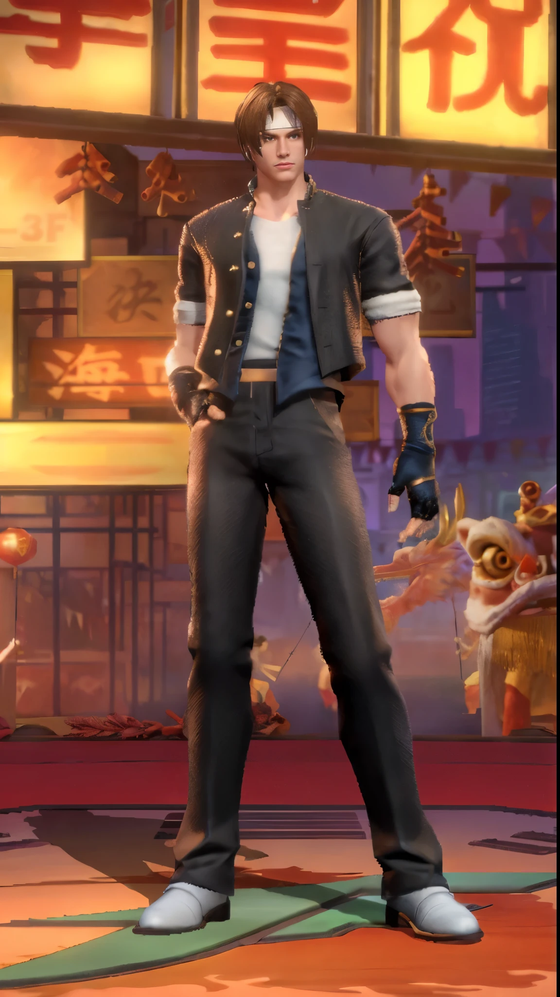 (Intricate Details, Masterpiece, Best Quality, High Resolution, 8k), (1man), (male:1.2), finely detailed eyes and face, toned body, masculine appeal, commanding presence, bulging biceps and triceps, well-developed quadriceps and hamstrings, light skin, portrait, solo, half shot, looking down, detailed background, detailed face,finely detailed background, Depth of Field, VFX