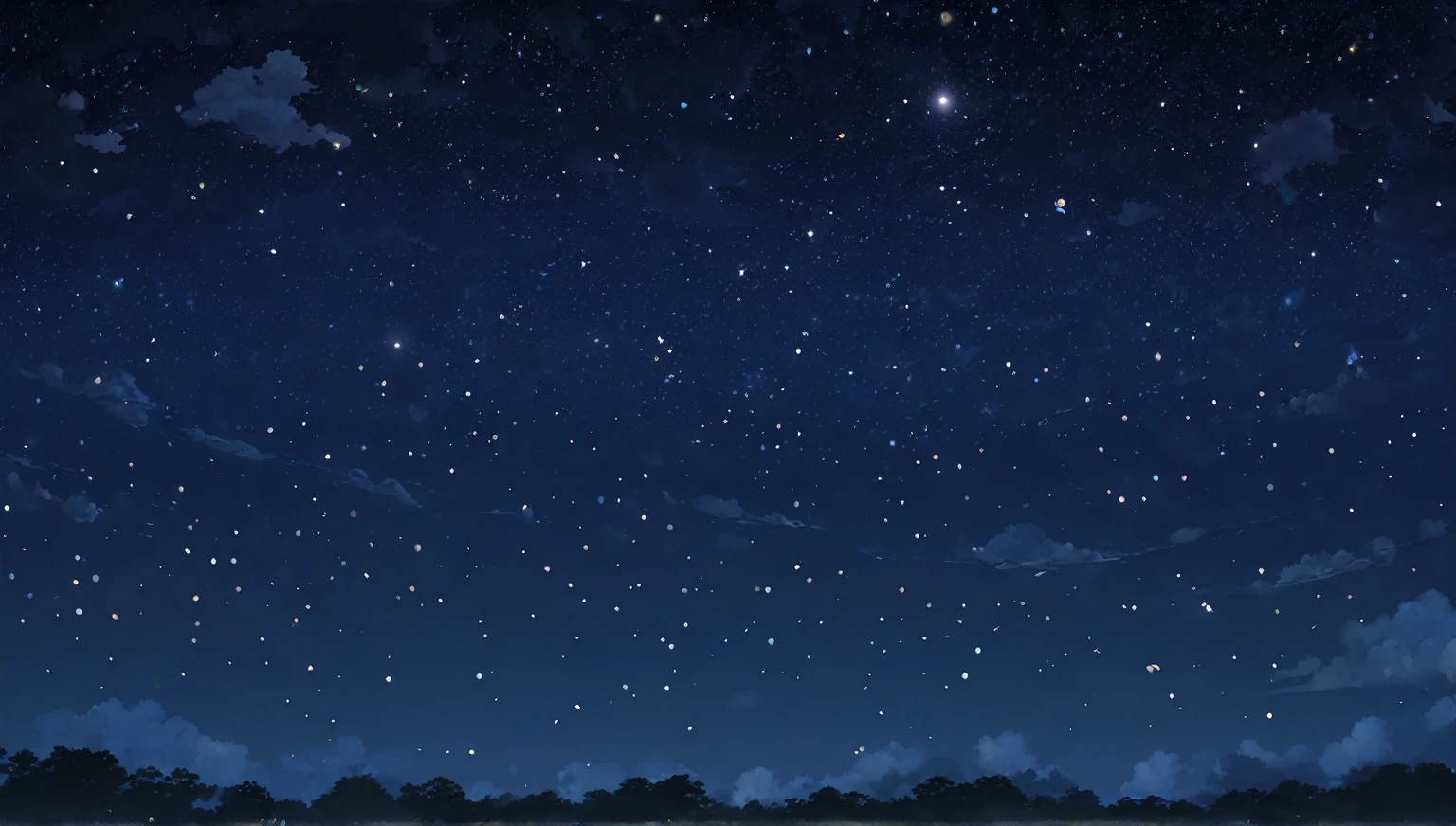summer night,dark light,starry sky,dark light,nobody,Ghibli style,high quality