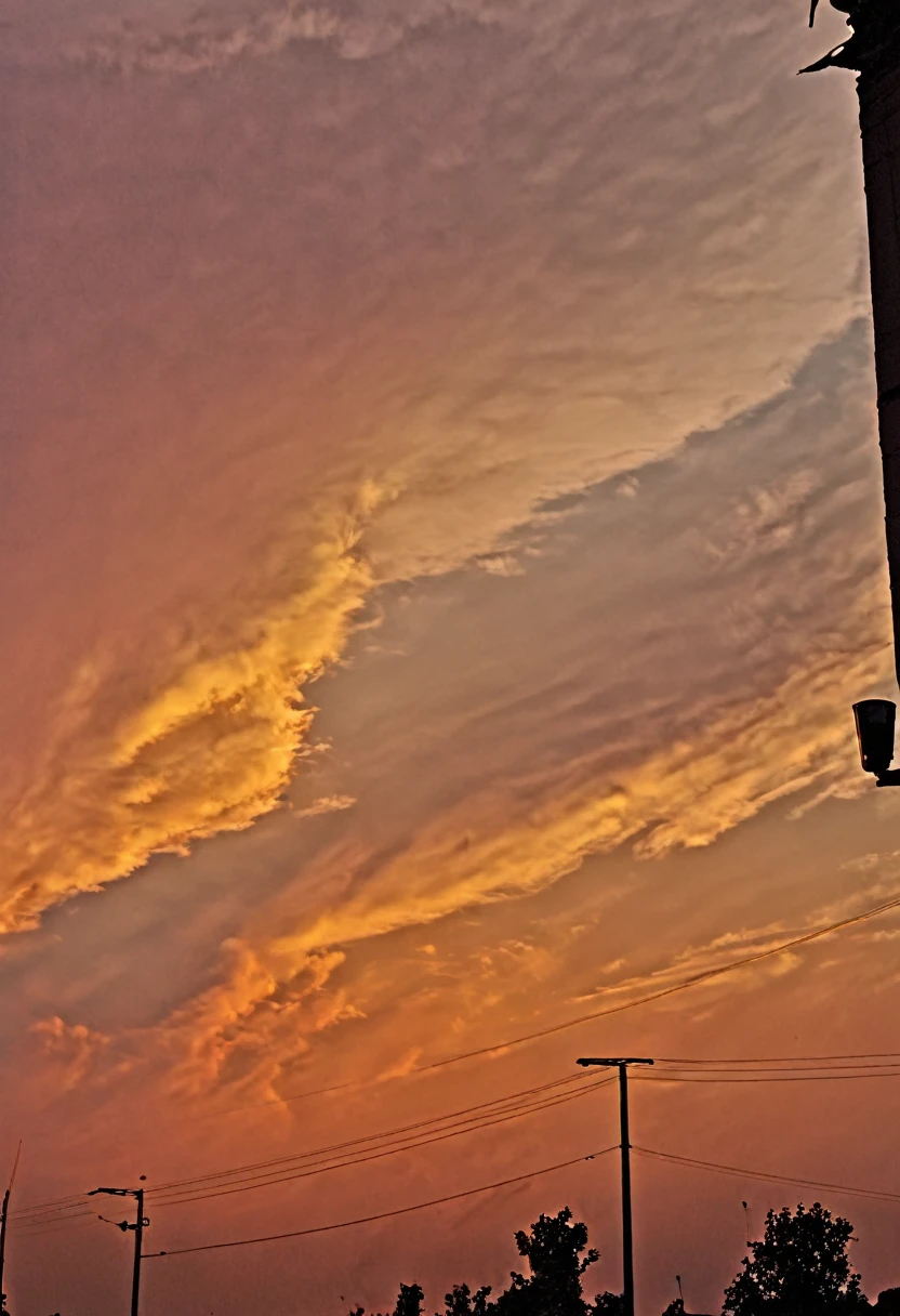 dusk sky,Torn clouds